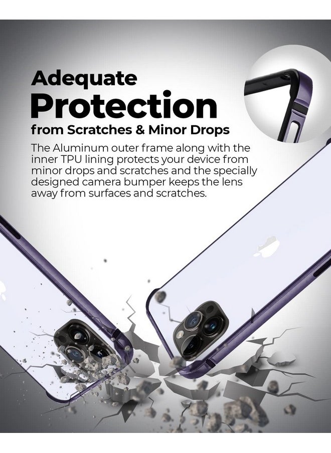 RAEGR iPhone 14 Pro Max Case | Anodized Aluminum Bumper |Supports Mag-Safe Wireless Charging |Edge Armor Protective Minimal Case Designed for iPhone 14 Pro Max (6.7-Inch) (2022) -Dark Purple RG10456