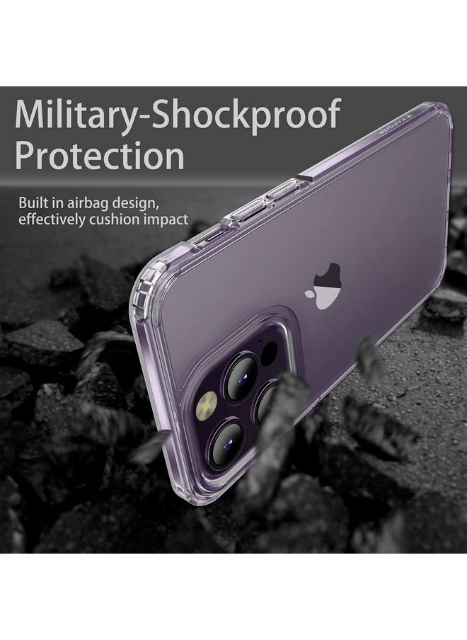 KAPAVER Polycarbonate For Iphone 14 Pro Matte Clear Case[Anti-Fingerprints ][Anti-Scratch] Frosted Translucent Shockproof Slim Cover 6.1 Inches (Matte Clear)