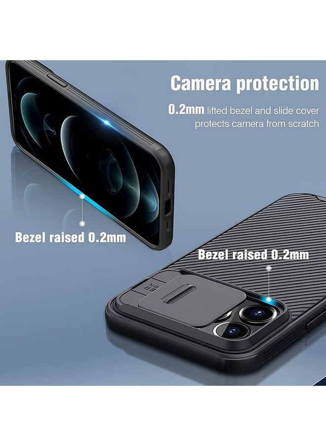 Nillkin CamShield Pro TPU Frame & PC Back Cover with Camera Lens Protection, Slide Camera Cover Compatible for iPhone 13 Pro Case - Black