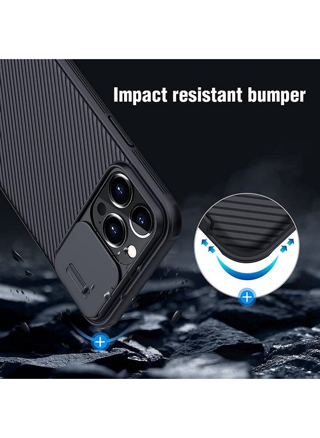 Nillkin CamShield Pro TPU Frame & PC Back Cover with Camera Lens Protection, Slide Camera Cover Compatible for iPhone 13 Pro Case - Black