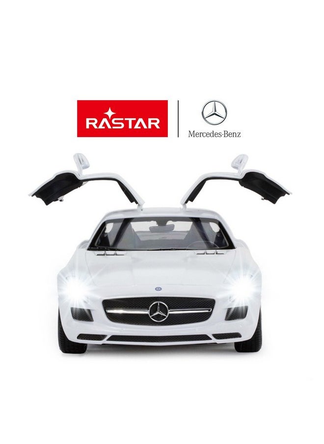 RASTAR Benz Remote Control Car |1:14 RC Mercedes Benz SLS AMG Model Car Toy Car for Kids, Open Doors by Manual - White 2.4GHz