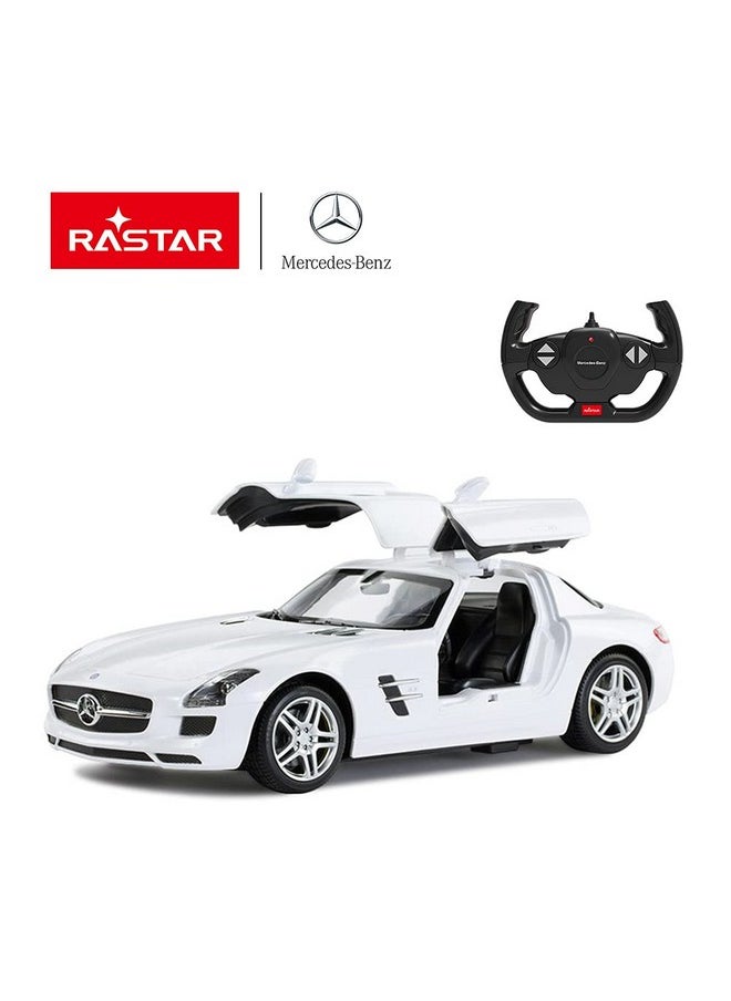 RASTAR Benz Remote Control Car |1:14 RC Mercedes Benz SLS AMG Model Car Toy Car for Kids, Open Doors by Manual - White 2.4GHz