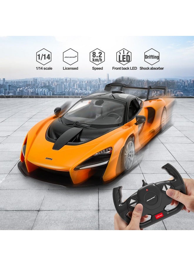 RASTAR 1/14 McLaren Senna Remote Control Car, McLaren RC Car Doors Open Toy McLaren Car Orange Race Car