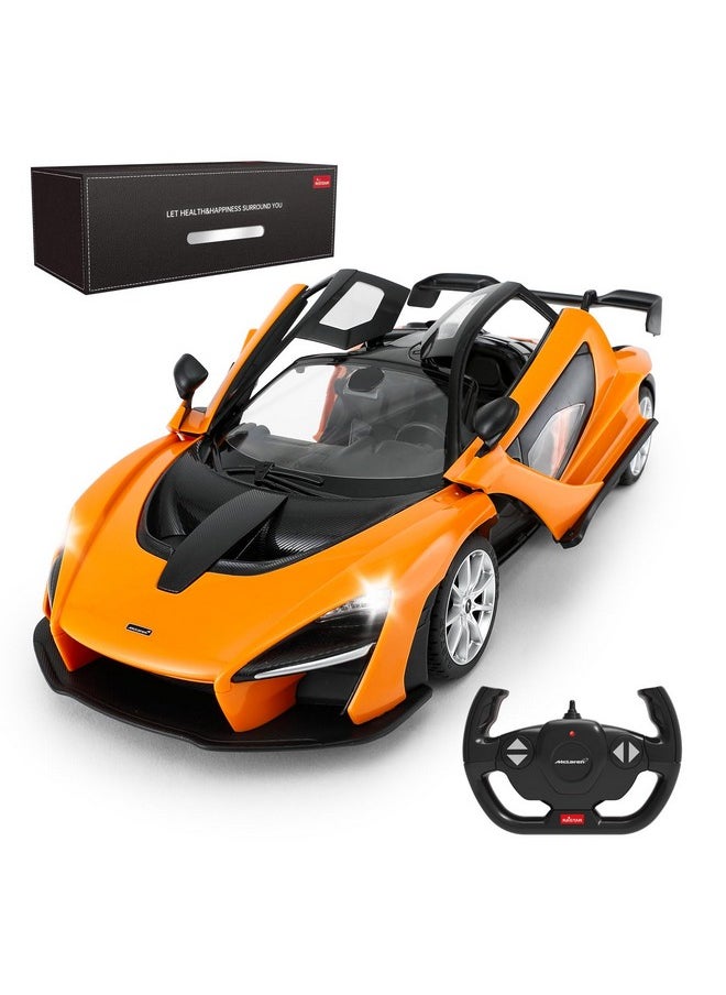 RASTAR 1/14 McLaren Senna Remote Control Car, McLaren RC Car Doors Open Toy McLaren Car Orange Race Car