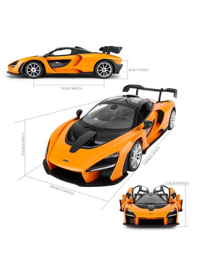 RASTAR 1/14 McLaren Senna Remote Control Car, McLaren RC Car Doors Open Toy McLaren Car Orange Race Car