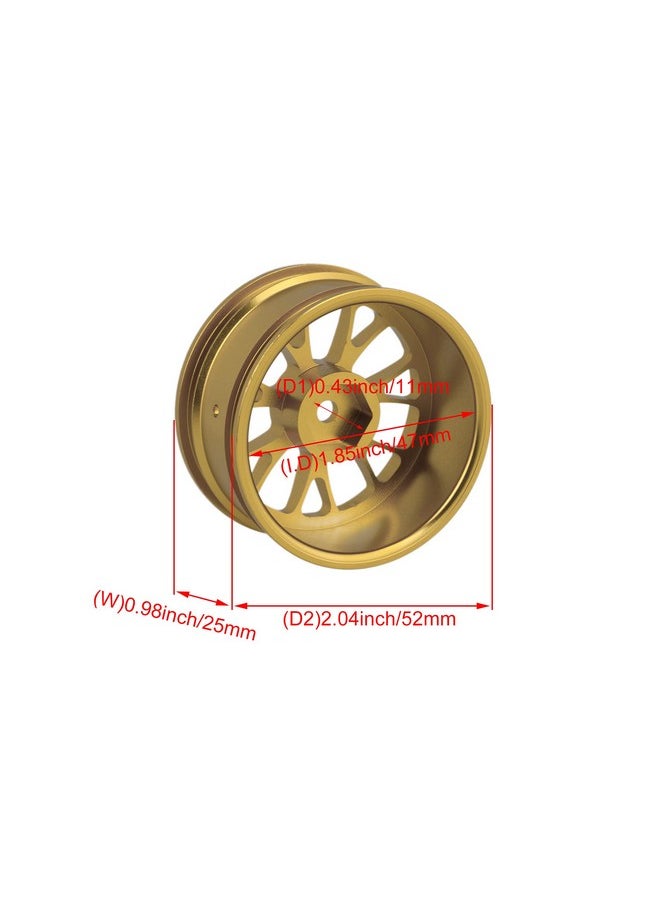 Mxfans 4PCS RC Golden Al. Upgrade 50008Y Y-Shape Wheel Rim RC1:10 On-Road Car & Drift Car
