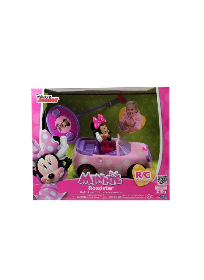 Disney Junior Minnie Mouse Roadster RC Car with Polka Dots, 27 MHz, Pink with White Polka Dots, Standard (97161)