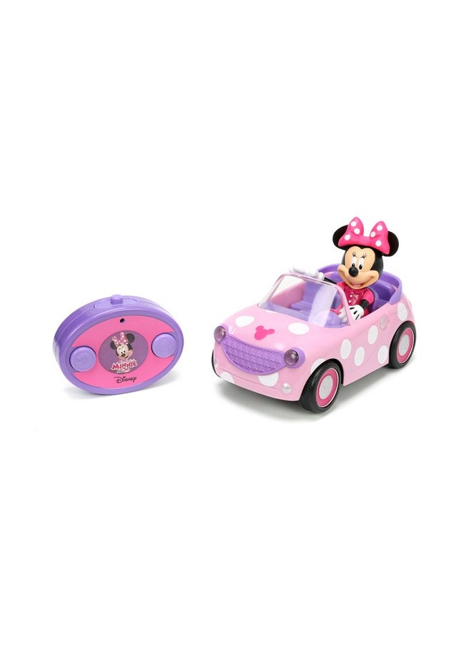 Disney Junior Minnie Mouse Roadster RC Car with Polka Dots, 27 MHz, Pink with White Polka Dots, Standard (97161)