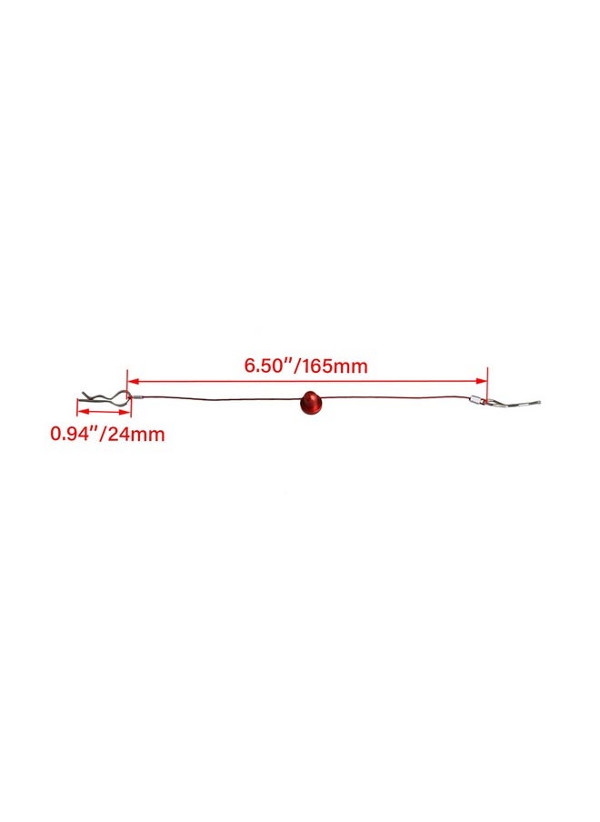 Mxfans Red Color 1/10 RC Car Body Clip Pins 155mm Steel Wire Body Clips with Screw Retainer N10259R Set of 2