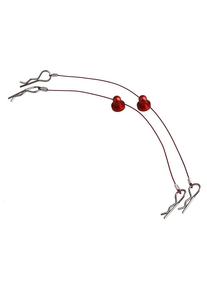 Mxfans Red Color 1/10 RC Car Body Clip Pins 155mm Steel Wire Body Clips with Screw Retainer N10259R Set of 2