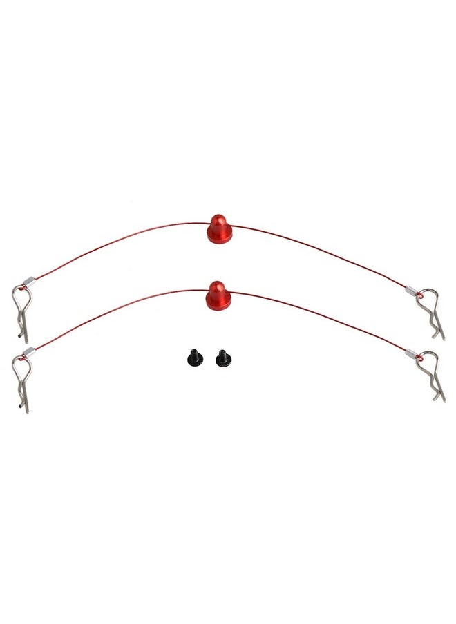Mxfans Red Color 1/10 RC Car Body Clip Pins 155mm Steel Wire Body Clips with Screw Retainer N10259R Set of 2