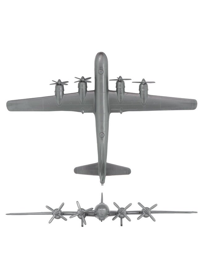 TimMee WW2 B-29 Superfortress Bomber Plane - Silver-Gray Plastic Army Men Aircraft