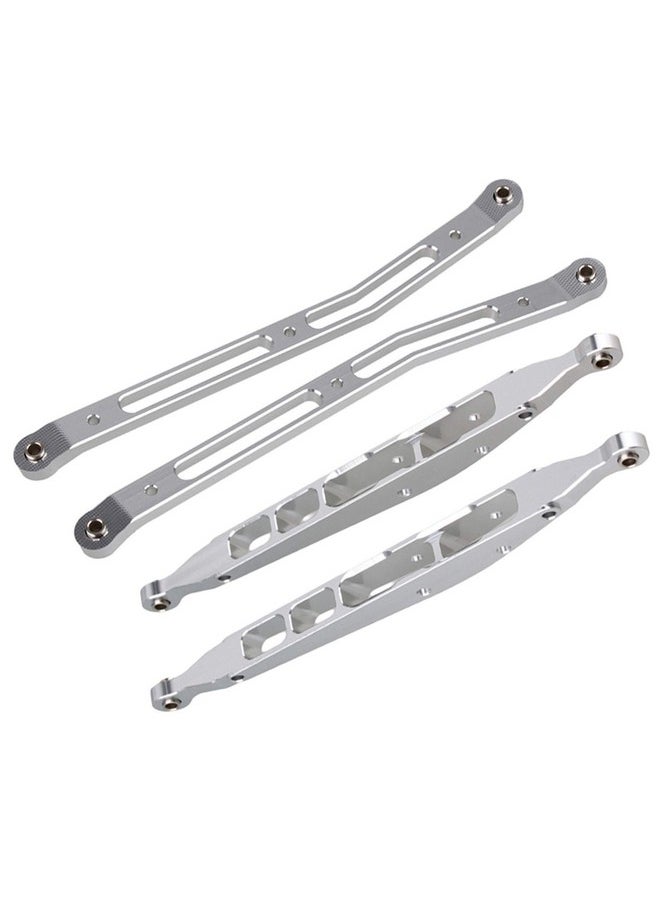 Mxfans 2pcs Silver Al. Upgrade Rear Upper & Lower Chassis Linkage Link AX31007 Replacement for AXIAL RC1:10