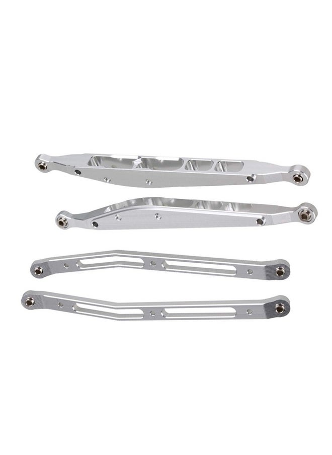 Mxfans 2pcs Silver Al. Upgrade Rear Upper & Lower Chassis Linkage Link AX31007 Replacement for AXIAL RC1:10