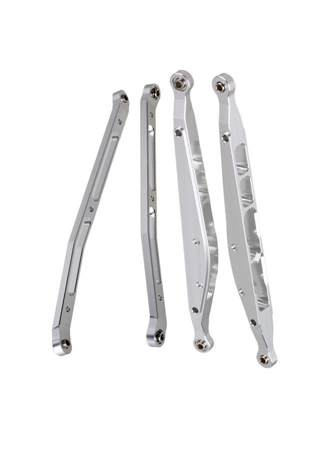 Mxfans 2pcs Silver Al. Upgrade Rear Upper & Lower Chassis Linkage Link AX31007 Replacement for AXIAL RC1:10