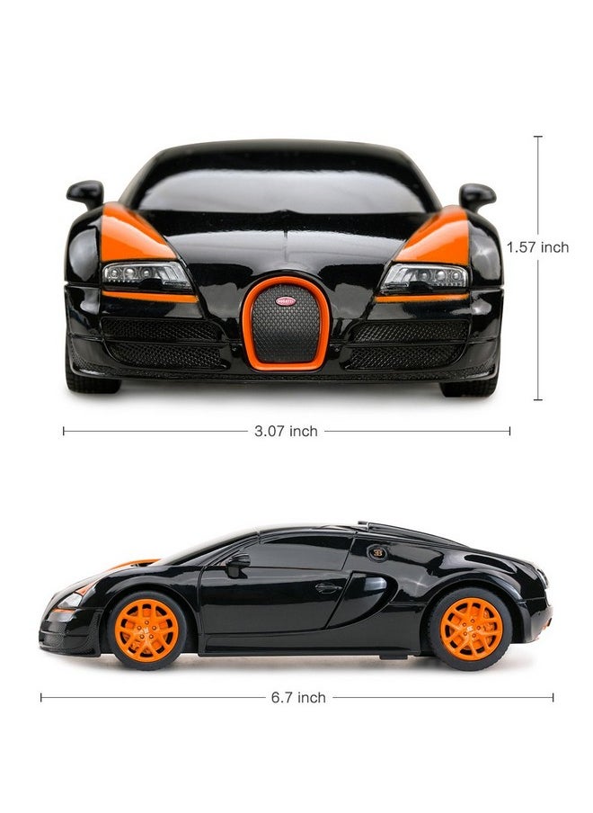 RASTAR RC Car | 1:24 Bugatti Veyron 16.4 Grand Sport Vitesse Radio Remote Control Racing Toy Car Model Vehicle, Black/Orange