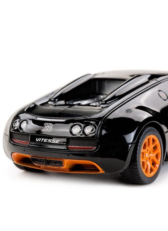 RASTAR RC Car | 1:24 Bugatti Veyron 16.4 Grand Sport Vitesse Radio Remote Control Racing Toy Car Model Vehicle, Black/Orange