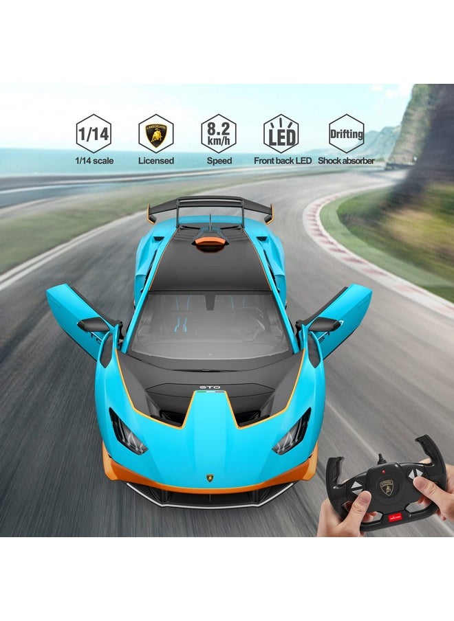 RASTAR Lamborghini RC Car R/C 1/14 Lamborghini Huracán STO Model Car Blue Lamborghini Toy Car 2.4Ghz Remote Control Car for Boys 8-12