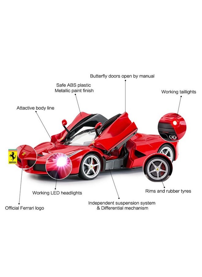 RASTAR RC Car | 1/14 Scale Ferrari LaFerrari Radio Remote Control R/C Toy Car Model Vehicle for Boys Kids, Red