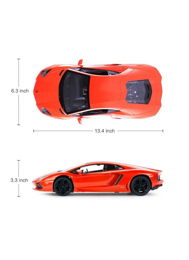 RASTAR RC Lamborghini Toy Car, 1:14 Lamborghini Aventador LP700-4 Remote Control Car, Working Lights - Orange