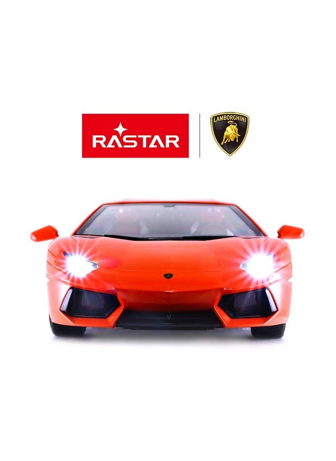 RASTAR RC Lamborghini Toy Car, 1:14 Lamborghini Aventador LP700-4 Remote Control Car, Working Lights - Orange