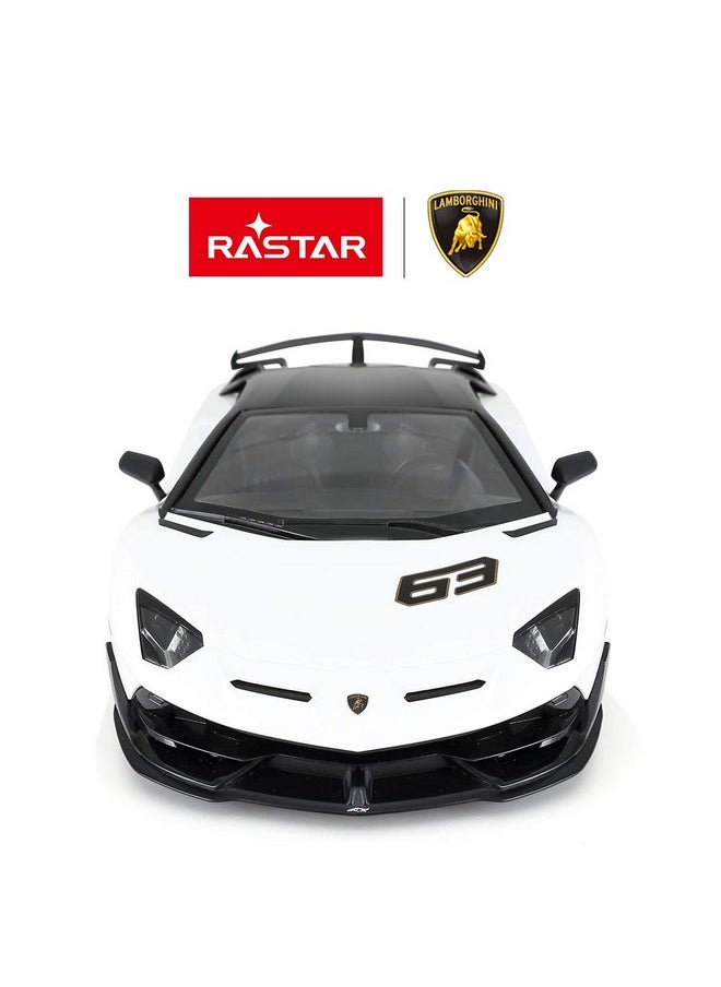RASTAR Toy Lamborghini Car 1:14 Lamborghini Aventador SVJ Remote Control Model Car, Super RC Sport Racing Car for Kids Boys Gifts, 2.4GHz / White