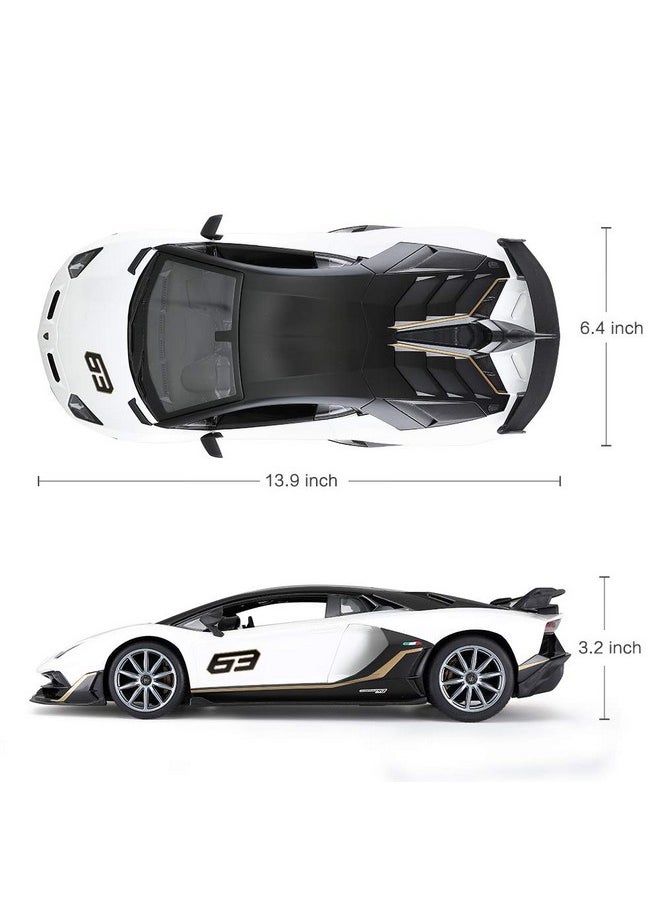 RASTAR Toy Lamborghini Car 1:14 Lamborghini Aventador SVJ Remote Control Model Car, Super RC Sport Racing Car for Kids Boys Gifts, 2.4GHz / White