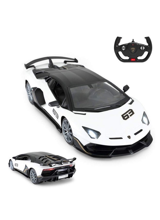 RASTAR Toy Lamborghini Car 1:14 Lamborghini Aventador SVJ Remote Control Model Car, Super RC Sport Racing Car for Kids Boys Gifts, 2.4GHz / White