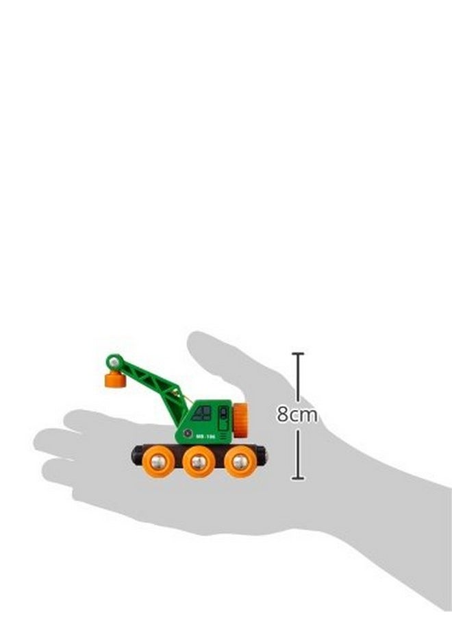 BRIO World 33698 - Clever Crane Wagon Set - 4 Piece Wooden Toy Train Set for Kids | Imaginative Play | Compatibility with Other Sets | FSC-Certified Wood