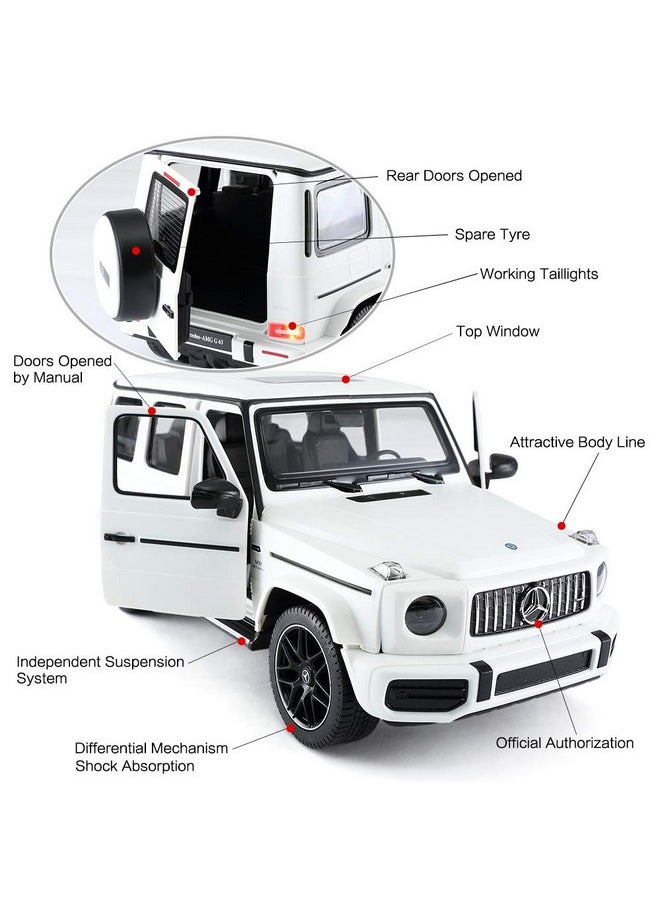 RASTAR Off-Road Remote Control Car, 1:14 Mercedes-AMG G63 R/C Off-Roader Toy Car, Doors Open/Working Lights - White/2.4Ghz