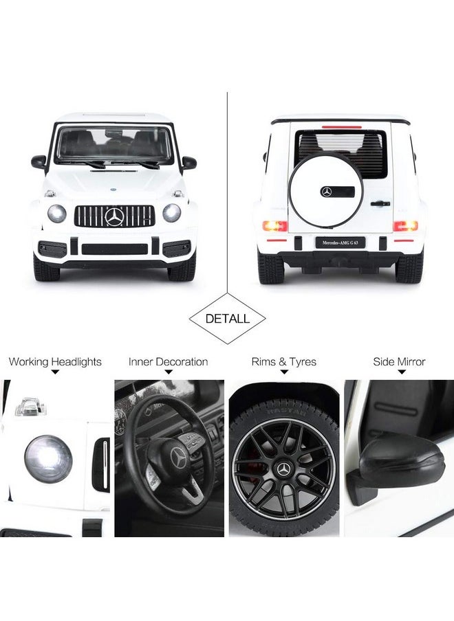 RASTAR Off-Road Remote Control Car, 1:14 Mercedes-AMG G63 R/C Off-Roader Toy Car, Doors Open/Working Lights - White/2.4Ghz