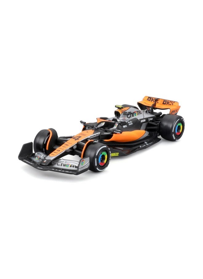 F1 McLAREN MCL60 2023 BRITISH GP - Formula 1 - LANDO NORRIS 4 - Scale 1:43 12 cm - BBurago 38087, Orange Black