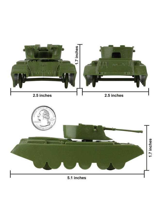 BMC Classic Payton Anti-Aircraft Tanks - 4pc Tan Green Plastic Army Men Vehicles
