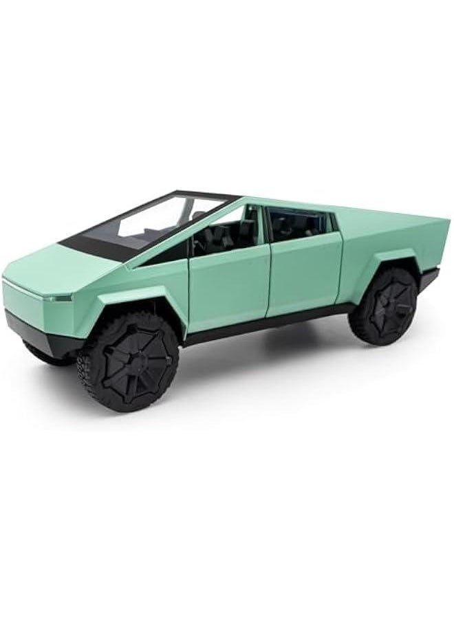 Cybertruck Model: 1/24 Diecast Metal Toy Trucks with Lights and Sounds, Mini Vehicles Toys for Boys, Ages 3 and Up (Green)
