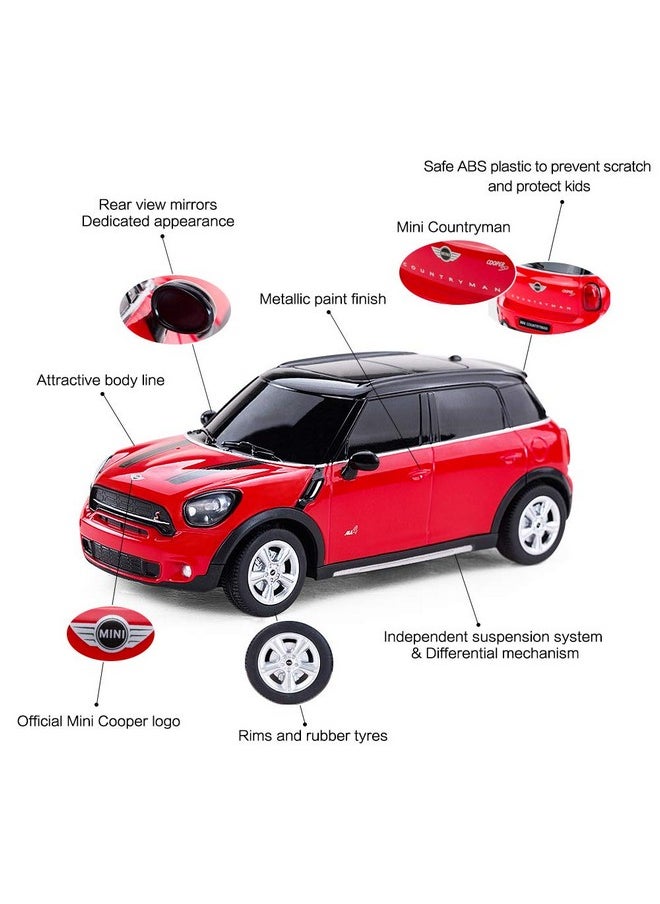 RASTAR BMW 1:24 RC Cars Remote Control Mini Cooper Countryman Model Car Toy Mini Cooper Car for Kids, Red