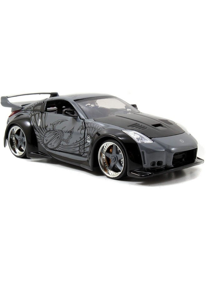 Jada Toys Fast & Furious 1:24 D.K.'s Nissan 350Z Die-cast Car, Toys for Kids and Adults, Grey and Black (97172)