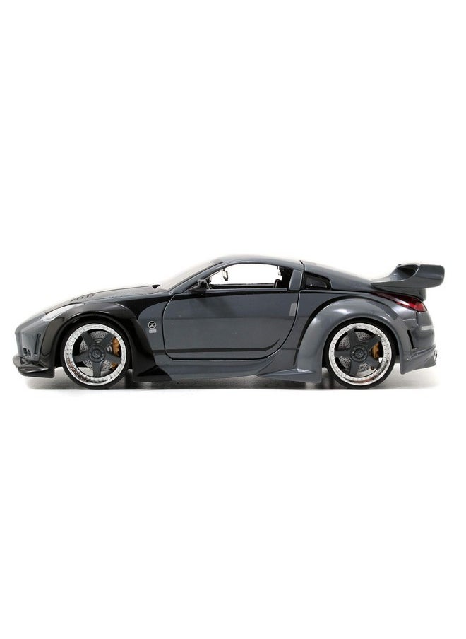 Jada Toys Fast & Furious 1:24 D.K.'s Nissan 350Z Die-cast Car, Toys for Kids and Adults, Grey and Black (97172)
