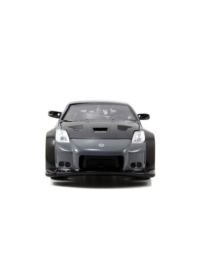 Jada Toys Fast & Furious 1:24 D.K.'s Nissan 350Z Die-cast Car, Toys for Kids and Adults, Grey and Black (97172)