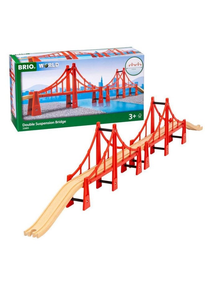 BRIO World - 33683 Double Suspension Bridge | Toy Train Set Accessory for Kids & Toddlers Age 3 and Up | Compatible with All BRIO Railway Sets | FSC Certified