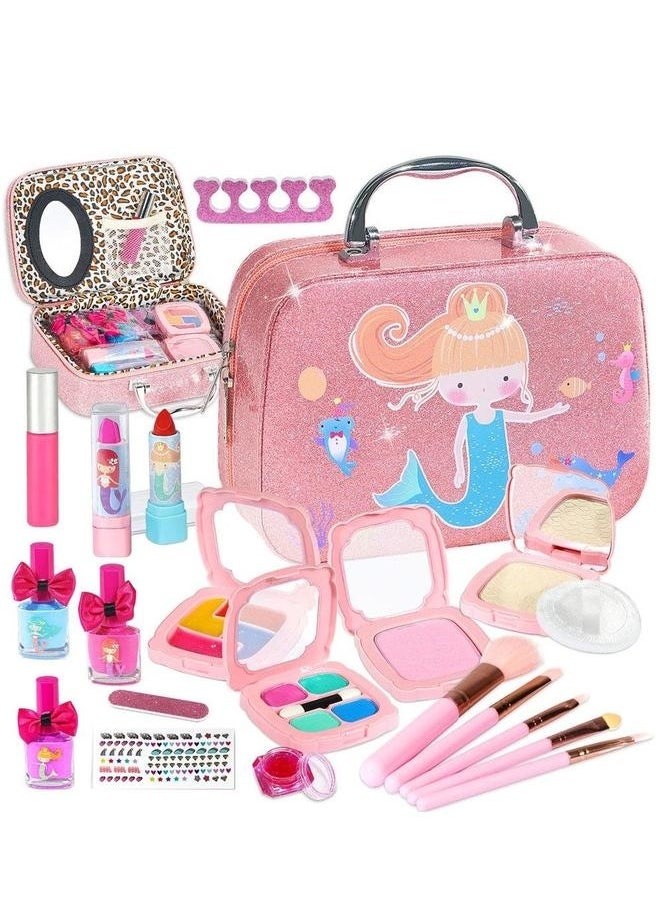 Kids Washable Makeup Girl Toys, Kit for Girl, Safe and Non-Toxic Little Set, Girls Toddler Kid Children Princess, Birthday Gift 4-10 Year Old