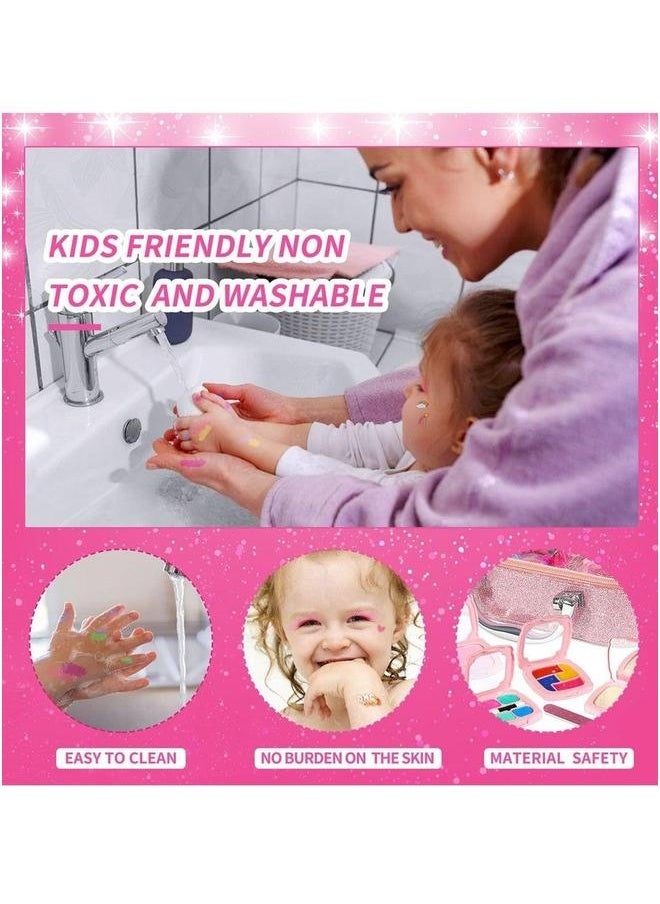 Kids Washable Makeup Girl Toys, Kit for Girl, Safe and Non-Toxic Little Set, Girls Toddler Kid Children Princess, Birthday Gift 4-10 Year Old