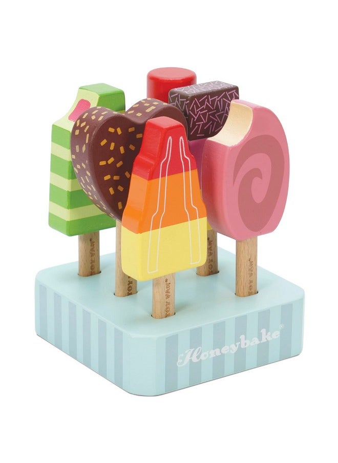 Le Toy Van Honeybake Collection Ice Lollies Set Premium Wooden Toys for Kids Ages 3 Years & Up (TV284)