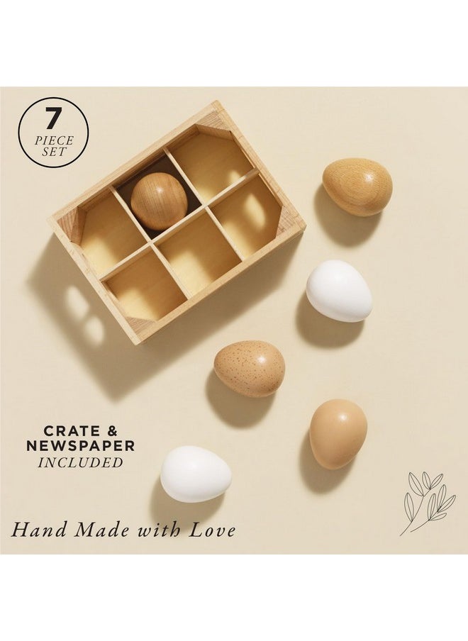 Le Toy Van - Wooden Honeybee Market Farm Eggs Half Dozen Crate | Perfect for Supermarket, Food Shop or Cafe Pretend Play | Great As A Gift (TV190)