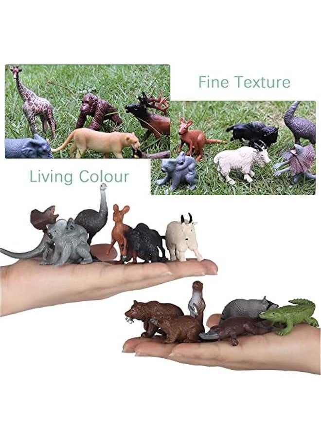 18 Pcs Safari Animal Toys, Realistic North American  Australian Animal Figures, Educational Wild Animal Figurines for Kids 3 4 5 6 7 years old