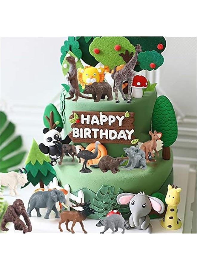 18 Pcs Safari Animal Toys, Realistic North American  Australian Animal Figures, Educational Wild Animal Figurines for Kids 3 4 5 6 7 years old
