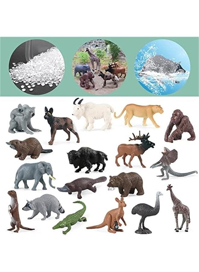 18 Pcs Safari Animal Toys, Realistic North American  Australian Animal Figures, Educational Wild Animal Figurines for Kids 3 4 5 6 7 years old