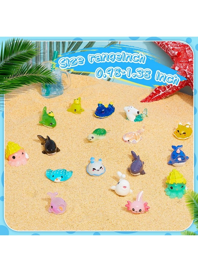 Juexica Mini Ocean Resin Animals Tiny Resin Axolotl Animals Figurines Aquarium Ornaments Ocean Mini Sea Animals Figures for Fish Tank Decorations Birthday Party Favor(Stylish,17 Pcs)