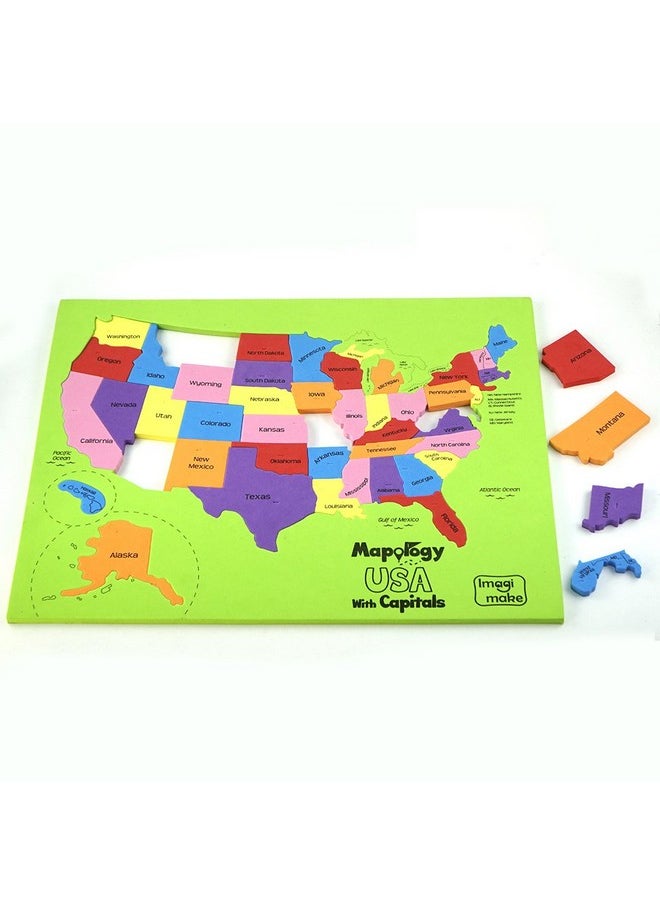 Imagimake Mapology USA Map with Capitals | Learning States and Capitals | US Geography Toys for Ages 5-7 | Jigsaw Puzzles for Kids Ages 8-10 Years | Educational Toys for Ages 8-13