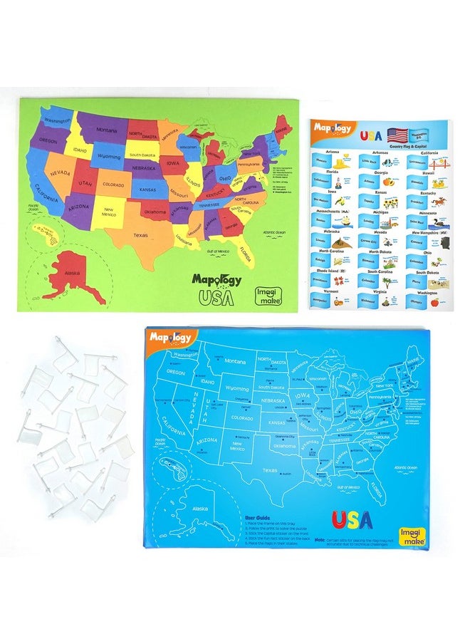 Imagimake Mapology USA Map with Capitals | Learning States and Capitals | US Geography Toys for Ages 5-7 | Jigsaw Puzzles for Kids Ages 8-10 Years | Educational Toys for Ages 8-13