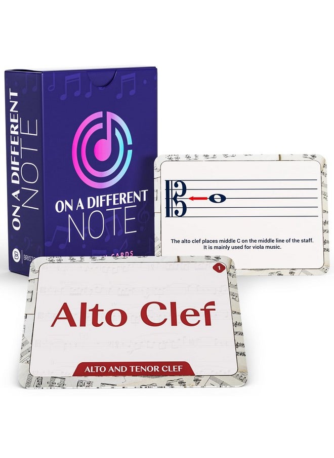 Briston Intermediate Musicians 70 Flashcards - On a Different Note, Alto & Tenor Clefs, Dynamic Symbols, Tempo & Time - Teacher or Home Music Study Art Students Learning Band Flash Cards